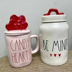 Rae Dunn Candy hearts with topper Be Mine